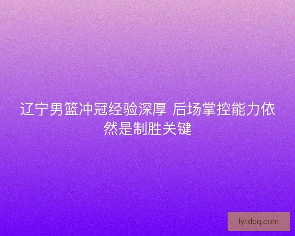辽宁男篮冲冠经验深厚 后场掌控能力依然是制胜关键