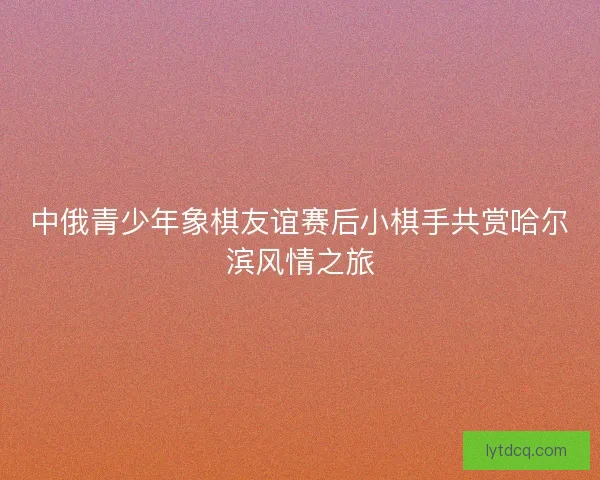 中俄青少年象棋友谊赛后小棋手共赏哈尔滨风情之旅