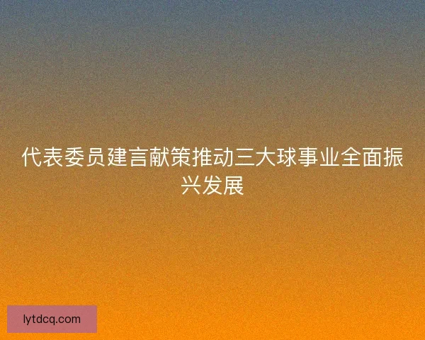 代表委员建言献策推动三大球事业全面振兴发展