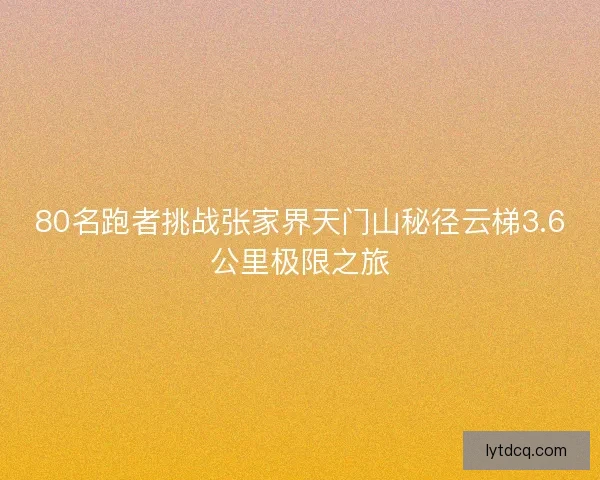 80名跑者挑战张家界天门山秘径云梯3.6公里极限之旅